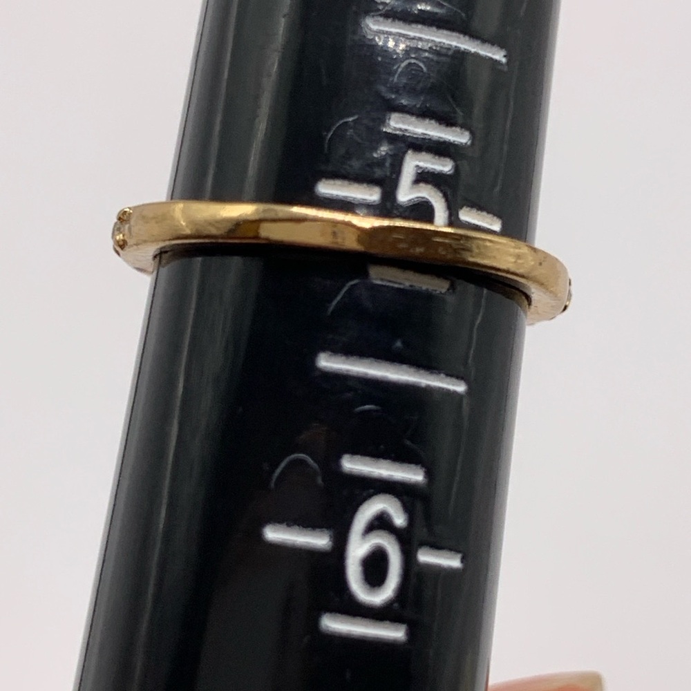 Delicate Gold Tone Eternity Band Ring - Clear Rhinestone Crystals Size 5 - Picture 4 of 6